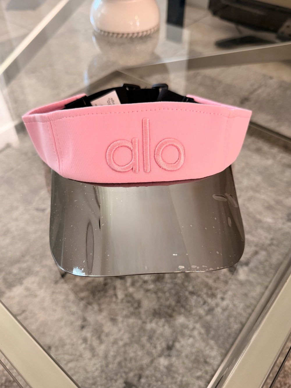 ALO Yoga Pink Reflective Visor